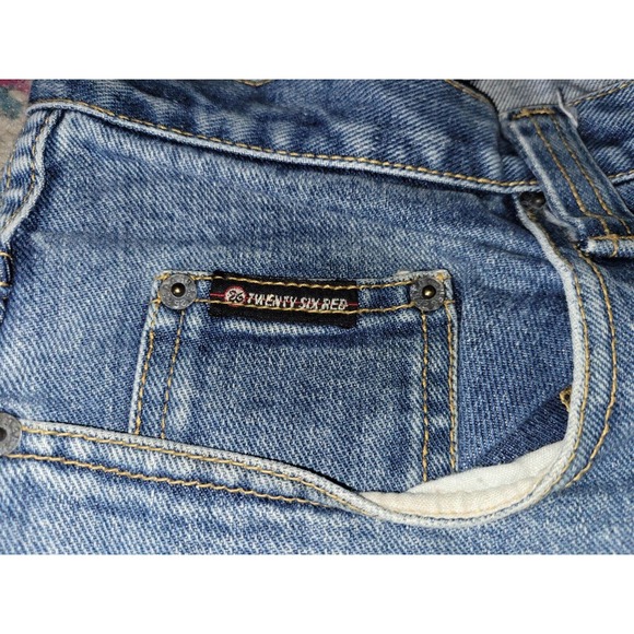 VINTAGE 90s Twenty Six Red Sz 36 Blue Jean Denim Shorts style #R3000 EUC Juggalo - Picture 6 of 7